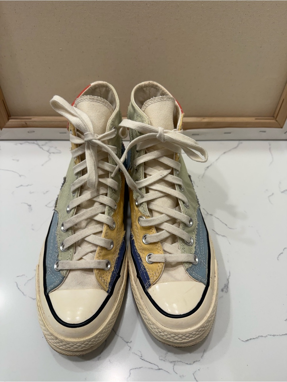 Converse Chuck 70  High-Top Sneakers Crafted patchwork Olive,Aura,Worn Blue